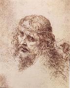 LEONARDO da Vinci Head and shoulders Christs painting